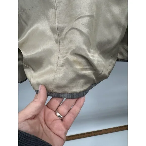 Christian Dior Vintage Men 48L Suit Jacket Coat Blazer Plaid Parisian Luxury Ivy - Picture 16 of 16